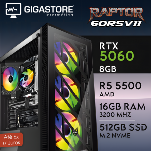 Desktop Gaming RAPTOR-60R5V11 RYZEN 5 5500 RTX 5060 16GB RAM 512GB SSD W11